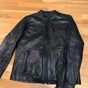 INC International Concepts Men's Black Leather Jacket